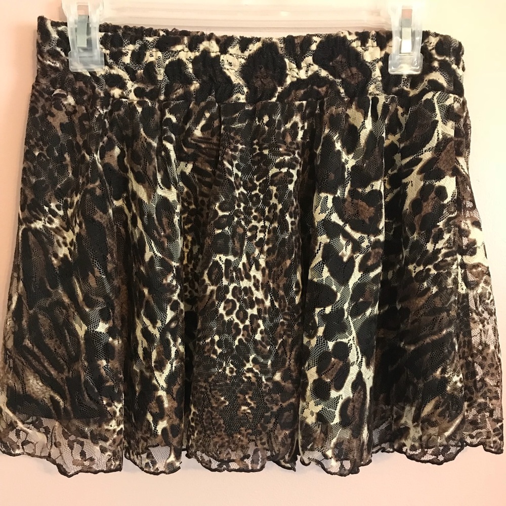 Cheetah Mini Skirt black beige brown